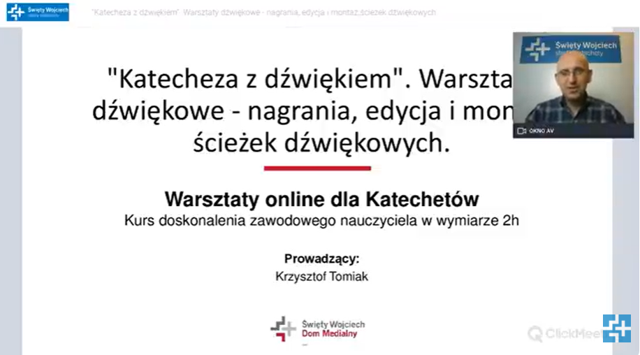 "Katecheza z dźwiękiem" Warsztaty dźwiękowe - nagrania, edycja i montaż ścieżek dźwiękowych.
