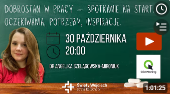 Cykl webinarów z p. dr Angeliką Szelągowską - Mironiuk